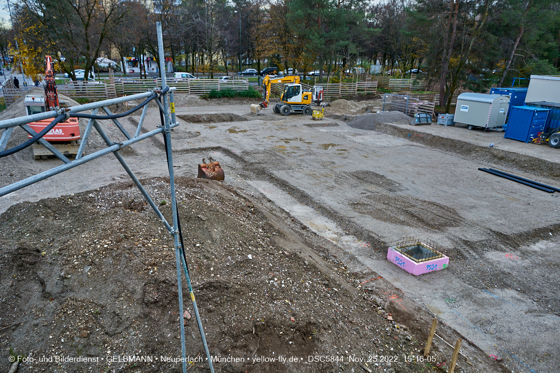 25.11.2022 - Baustelle an der Quiddestraße Haus für Kinder in Neuperlach